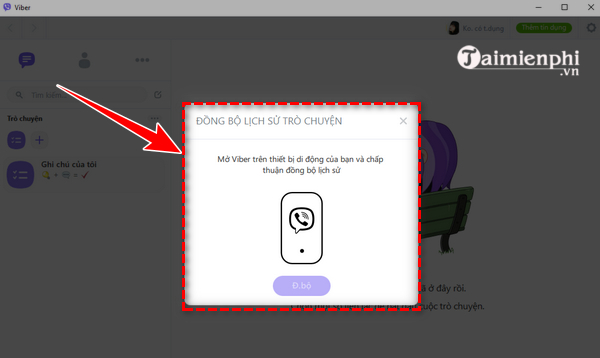 Khong dong bo duoc Viber tren may tinh