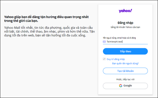 Đăng ký Yahoo, tạo nick Yahoo, lập nick chat Yahoo
