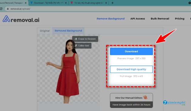 Cách xóa nền ảnh background bằng Removal.ai
