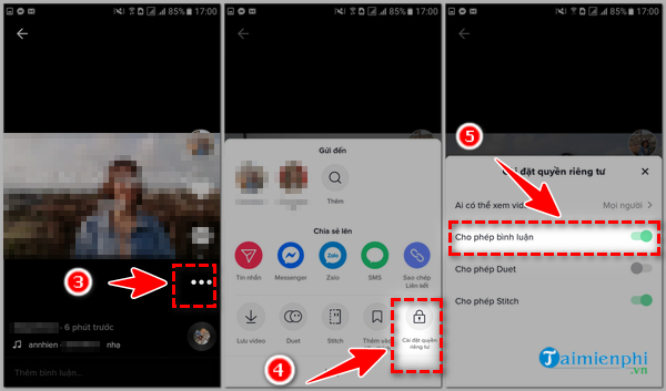 tat binh luan tren tiktok