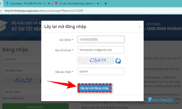 tai sao khong dang nhap duoc thisinh.thithptquocgia.edu.vn