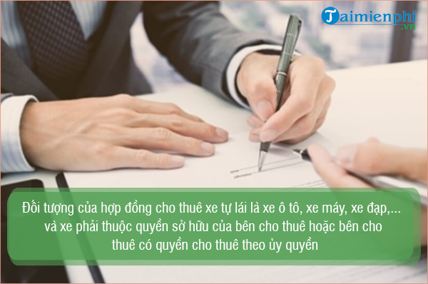 Mau hop dong cho thue xe tu lai theo ngay