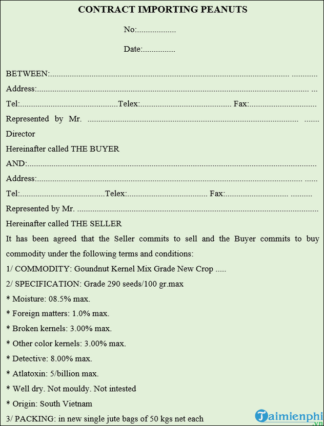 Hop dong nhap khau lac nhan tieng Anh