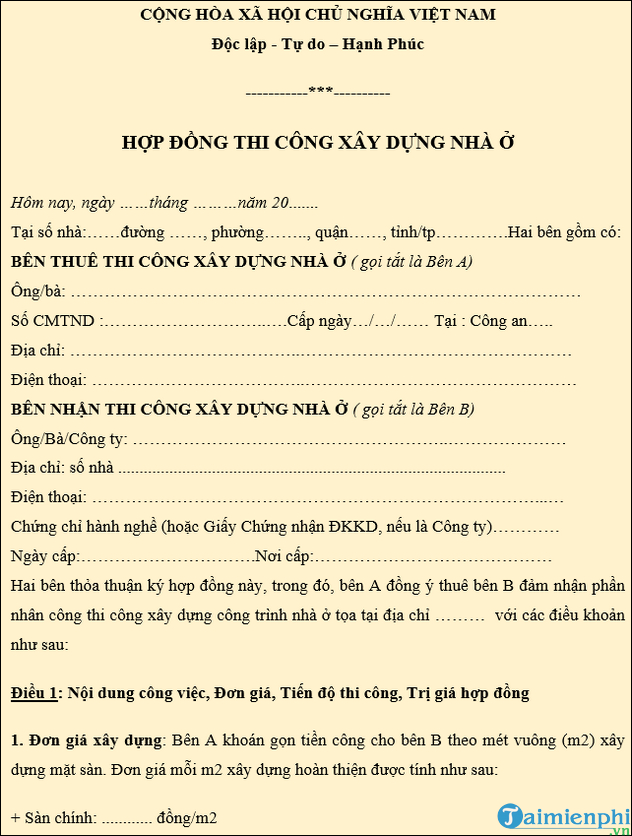 mau hop dong thi cong xay dung moi cong trinh nha o 3