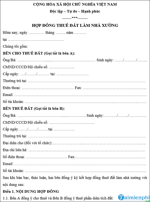 mau hop dong thue dat lam nha xuong 3
