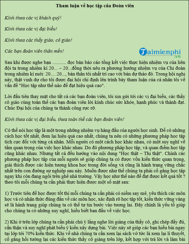 Tham luan ve hoc tap cua sinh vien ngan gon