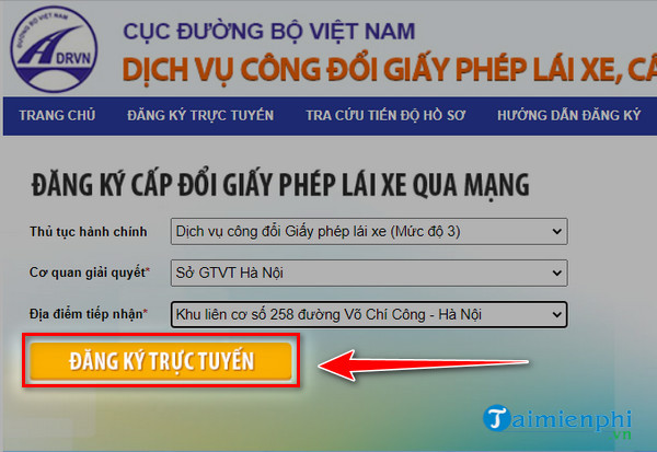 huong dan doi GPLX qua mang