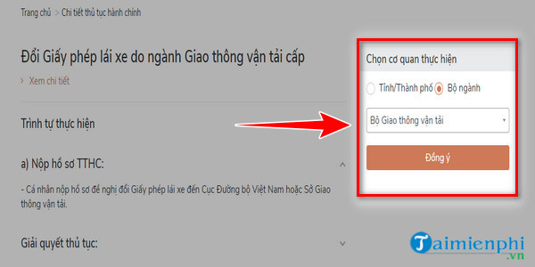 cach doi gplx qua mang