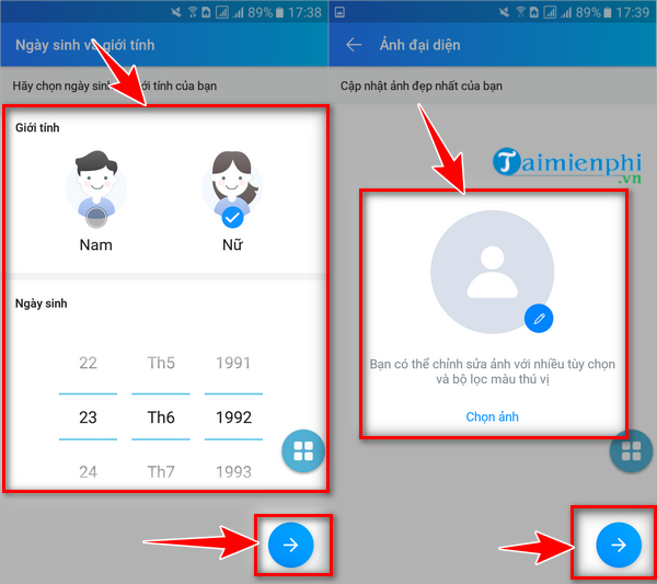 lap nick zalo tren dien thoai