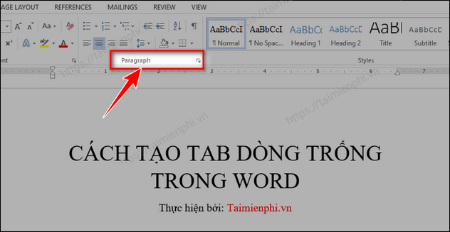 tao tab cham trong Word