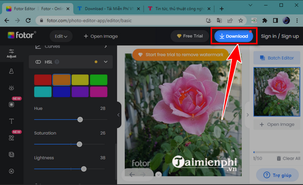 Phan mem chinh sua anh Fotor