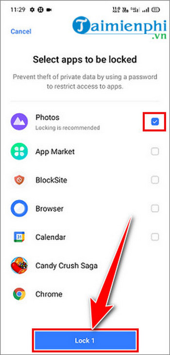 cach dat mat khau ung dung tren android