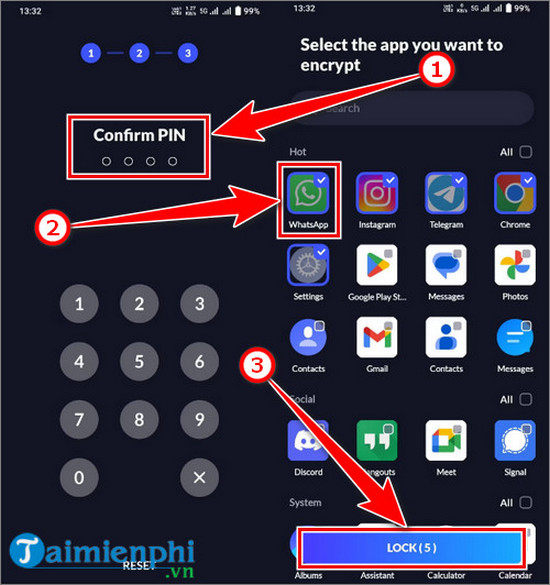 Cach dat mat khau ung dung tren Samsung