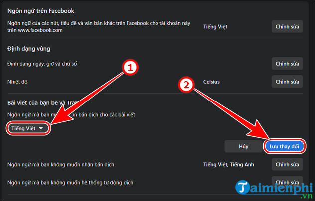 Facebook dich tieng Viet