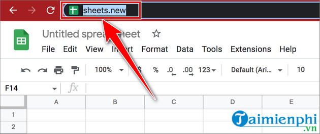 cach tao trang tinh Google Sheet online