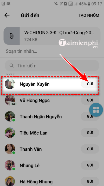 cach gui file qua messenger android