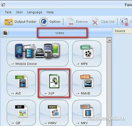 Chuyển đổi Video sang 3GP với Format Factory