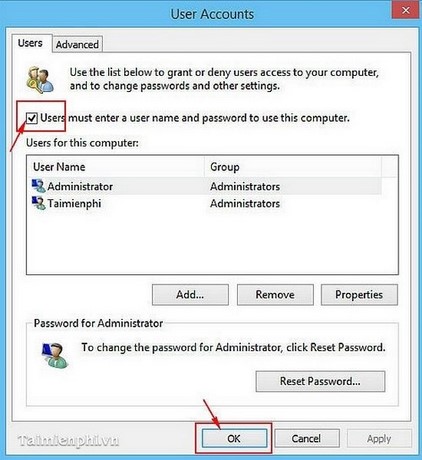 Gỡ bỏ mật khẩu đăng nhập Windows 8, 8.1