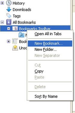 Tạo và xóa bookmark trên Firefox