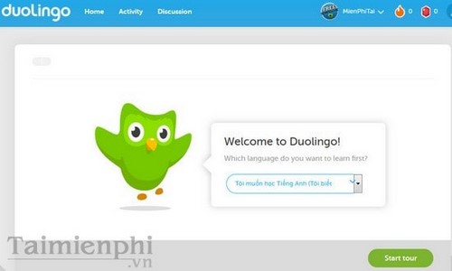 Học tiếng Anh bằng Duolingo trên máy tính