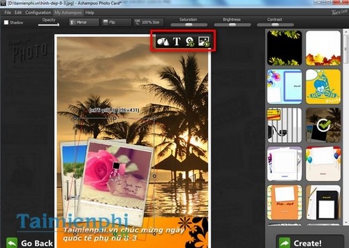 Tạo thiệp 8/3 bằng Ashampoo Photo Card nhanh, đơn giản trên PC