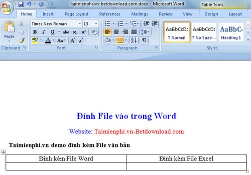 cach dinh kem file trong word