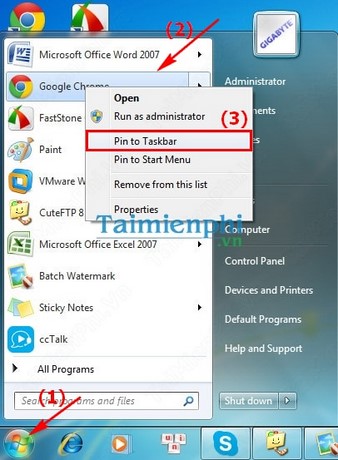 Cách đưa một tiện ích vào thanh Taskbar trên Windows 7/8.1