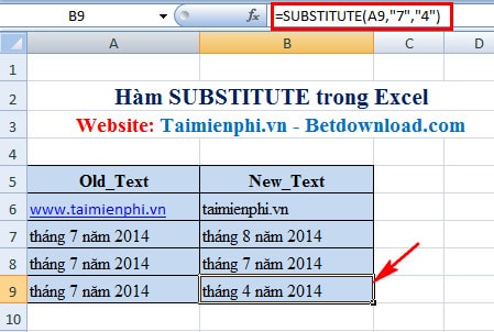 Excel - Hàm SUBSTITUTE trong Excel, Ví dụ và cách dùng