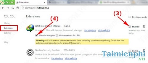 Khắc phục lỗi IDM tự động bắt link download trên Cốc Cốc