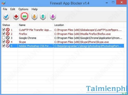 Quản lý kết nối mạng các ứng dụng trên Windows với Firewall App Blocker 7 quan ly ket noi mang cac ung dung tren windows 2
