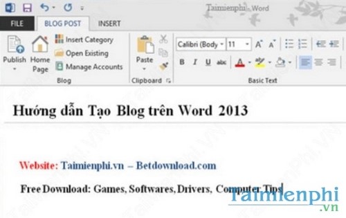 Cách tạo Blog trên Word 2013 nhanh và đơn giản