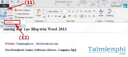 Cách tạo Blog trên Word 2013 nhanh và đơn giản