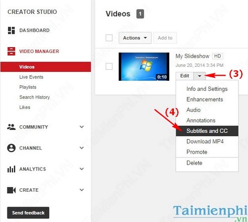 tao phu de truc tiep tren youtube 2