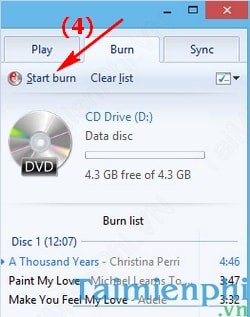 Ghi đĩa CD trên Windows 8/8.1 bằng công cụ có sẵn trên Windows