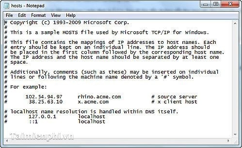 Cách đọc, mở file Host trên Windows XP/7/8 và Windows 10
