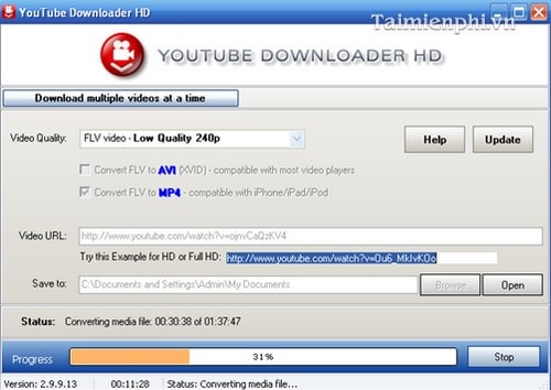 Tải video youtube bằng Youtube Downloader HD trên máy tính, laptop