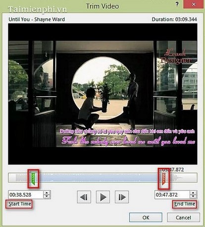 PowerPoint - Cắt Video nhúng trong Slideshow