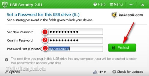 Đặt mật khẩu USB, tạo Password bảo vệ USB bằng USB Sercurity