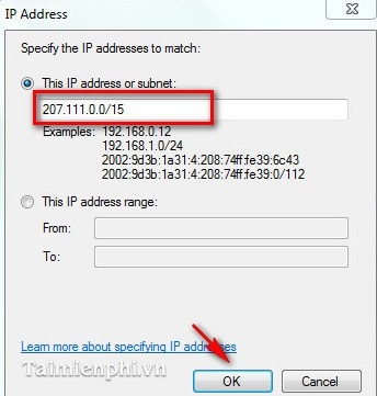 Sử dụng Windows Firewall để block 1 dải địa chỉ IP