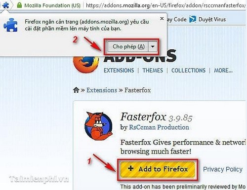 Tải Web nhanh trên trình duyệt Firefox