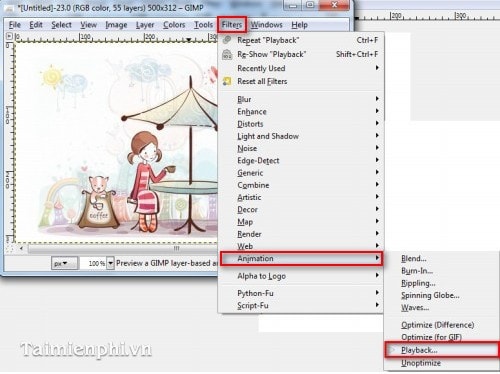 Tạo ảnh động, GIF bằng GIMP
