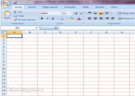 Excel - Thay đổi màu sắc đường lưới mặc định trong Excel