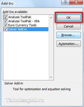 Excel - Cài đặt và gỡ bỏ Add In trong Excel 2010