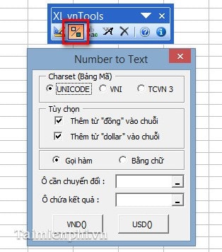 Cách đổi số thành chữ trong bảng tính Excel bằng VnTools 2010, 2013, 2007, 2003, 2016  24