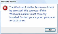 sau loi Windows Installer Service tren windows