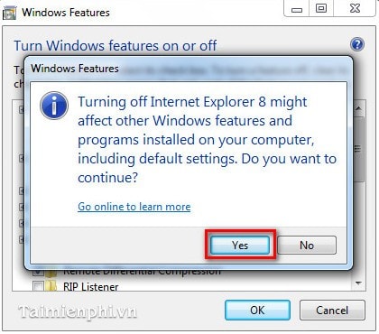 Vô hiệu hóa trình duyệt Internet Explorer trên Windows 7