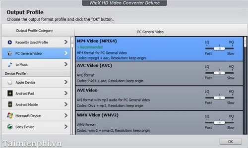 Chuyển đổi Video bằng WinX HD Video Converter Deluxe