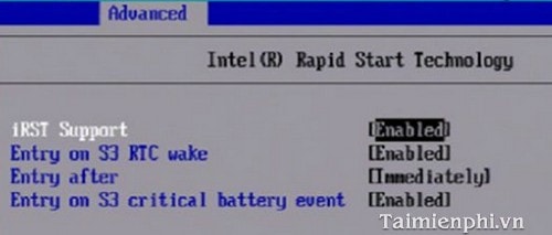 Fix lỗi Intel Rapid Start bị ẩn trong BIOS