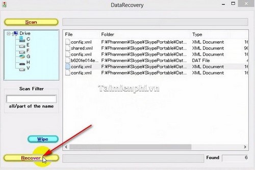 Khôi phục dữ liệu bằng DataRecovery trên máy tính