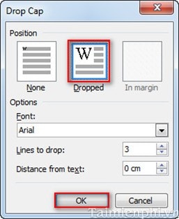 Word - Cách chia cột, tạo Dropcap trong văn bản Word